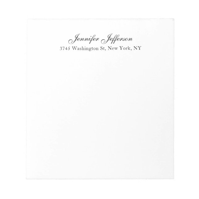 Elegante moderne Handschrift schlicht professionel Notizblock (Vorderseite)