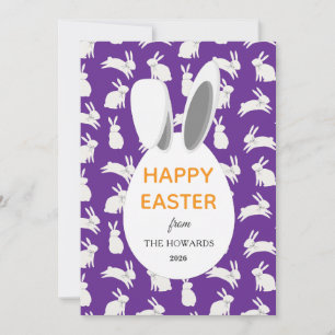 Elegante moderne Hasen-Muster Frohe Ostern Foto Feiertagskarte