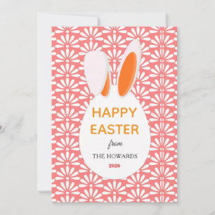 Elegante moderne Hasenmuster Frohe Ostern Foto Feiertagskarte