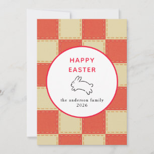 Elegante moderne Hasenmuster Frohe Ostern Foto Feiertagskarte