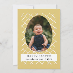 Elegante moderne Hasenmuster Frohe Ostern Foto Feiertagskarte
