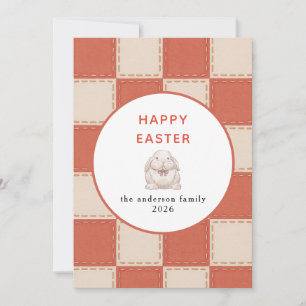 Elegante moderne Hasenmuster Frohe Ostern Foto Feiertagskarte