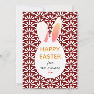 Elegante moderne Hasenmuster Frohe Ostern Foto Feiertagskarte