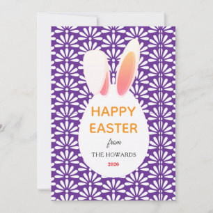 Elegante moderne Hasenmuster Frohe Ostern Foto Feiertagskarte
