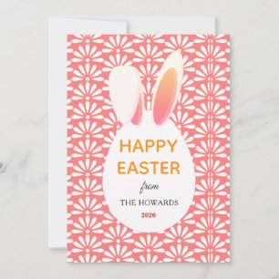 Elegante moderne Hasenmuster Frohe Ostern Foto Feiertagskarte