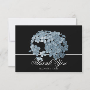 Elegante moderne hellblaue florale Dankeschön-Kart Dankeskarte