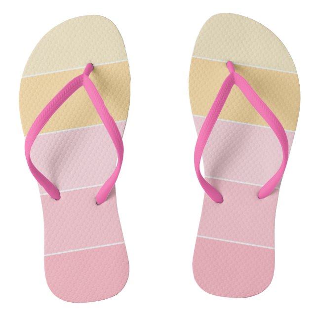 Elegante moderne, helle Farben Rosa Rosa Gelb Blau Flip Flops (Fußbett)