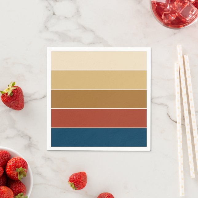 Elegante moderne Herbstfarben gestreift Serviette (Beispiel)
