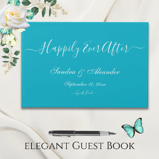 Elegante Moderne Highlights Aquamarines Aqua Ticin Gästebuch