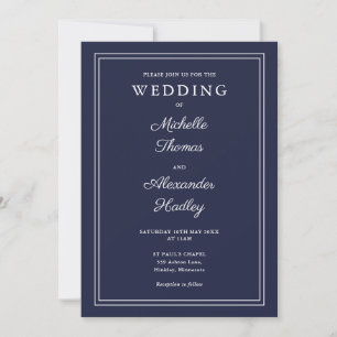 Elegante, moderne Hochzeit an der Grenze Einladung