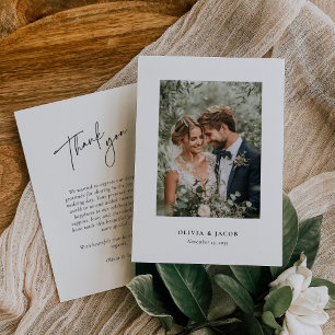 Elegante moderne Hochzeit Dankeschön-Karte Dankeskarte