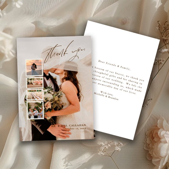 Elegante moderne Hochzeit  Dankeskarte (Von Creator hochgeladen)