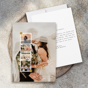 Elegante moderne Hochzeit Dankeskarte