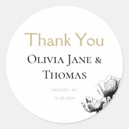 Elegante Moderne Hochzeit der Rustikalen Schwarzen Runder Aufkleber