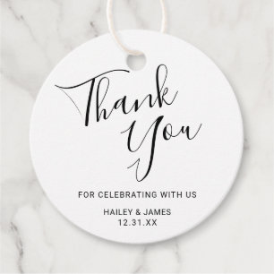 Elegante moderne Hochzeit in Schwarz und Weiß Geschenkanhänger