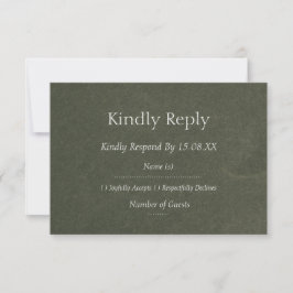 Elegante moderne Hochzeit-RSVP-Karte in Salbeigrün RSVP Karte