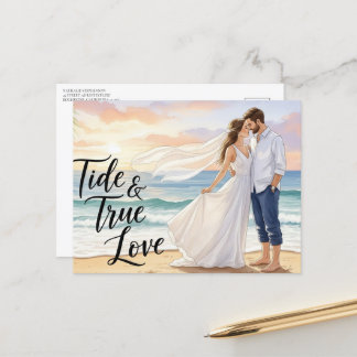 Elegante moderne Hochzeit Save The Date Postkarte