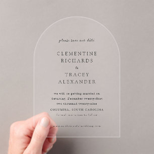 Elegante moderne Hochzeit - Termin vormerken Acryleinladungen