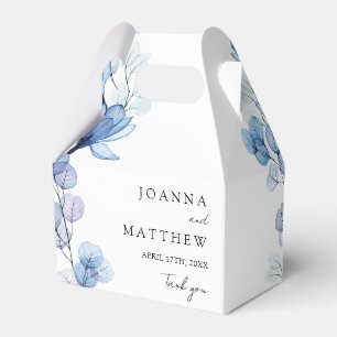 Elegante Moderne Hochzeit von Blauer Flora Geschenkschachtel