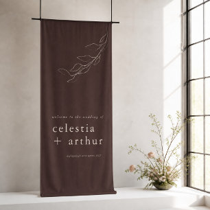Elegante moderne Hochzeitsbegrüßung Botanisch Banner
