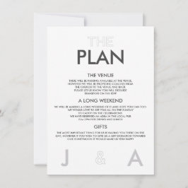 Elegante, moderne Hochzeitsdetails Einladung