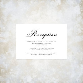 Elegante moderne Hochzeitsempfehlung Schwarz & Wei Begleitkarte