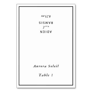 Elegante moderne Hochzeitsfaltbare Platzkarte Tischnummer