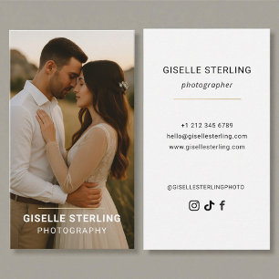 Elegante moderne Hochzeitsfotografie Visitenkarte