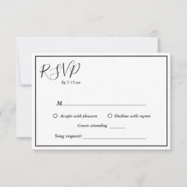 Elegante moderne Hochzeitssong-RSVP-Karte RSVP Karte