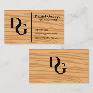 Elegante moderne Holz-Monogramm-Personalisierung Visitenkarte