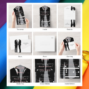 Elegante moderne Homosexuelle Hochzeit All In One Einladung