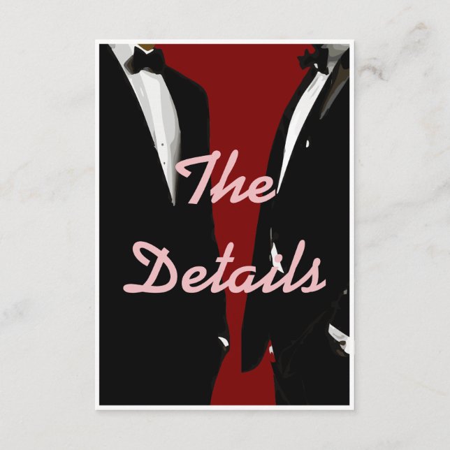 Elegante moderne Homosexuelle Hochzeit Begleitkarte (Vorderseite)