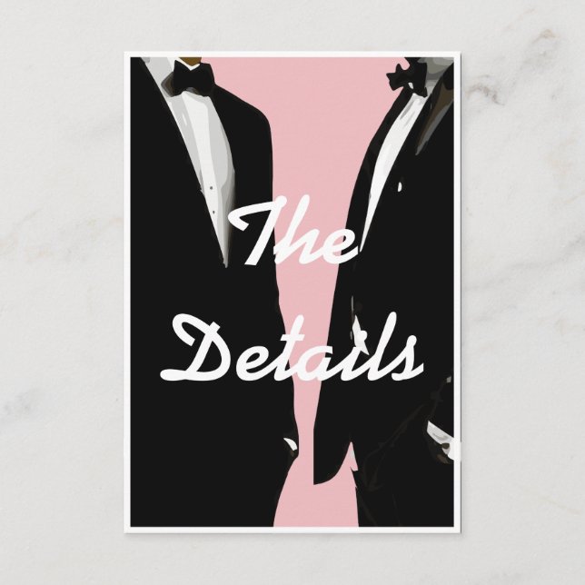 Elegante moderne Homosexuelle Hochzeit Begleitkarte (Vorderseite)