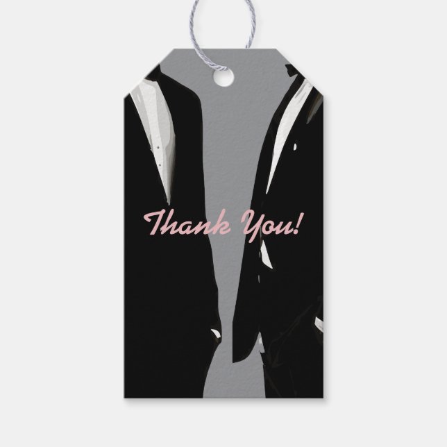 Elegante moderne Homosexuelle Hochzeit Geschenkanhänger (Vorderseite)