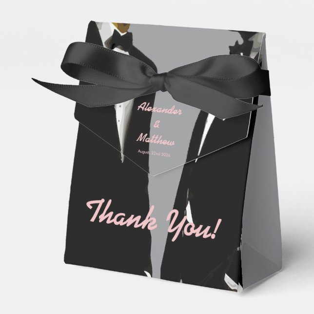 Elegante moderne Homosexuelle Hochzeit Geschenkschachtel (Vorderseite)