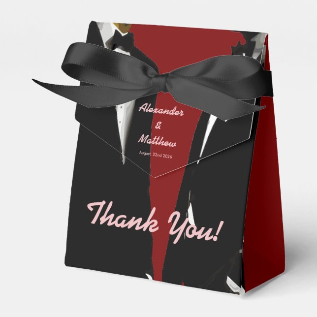 Elegante moderne Homosexuelle Hochzeit Geschenkschachtel (Vorderseite)