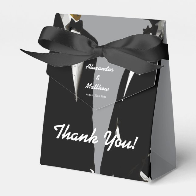 Elegante moderne Homosexuelle Hochzeit Geschenkschachtel (Vorderseite)