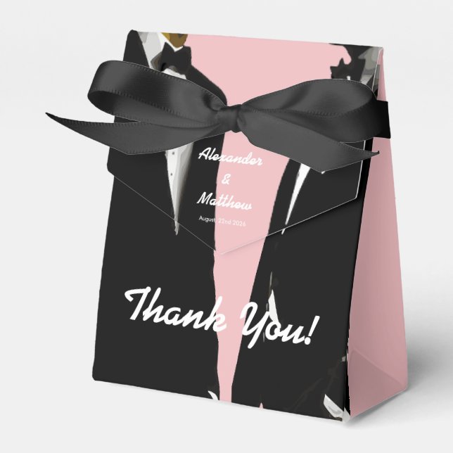 Elegante moderne Homosexuelle Hochzeit Geschenkschachtel (Vorderseite)