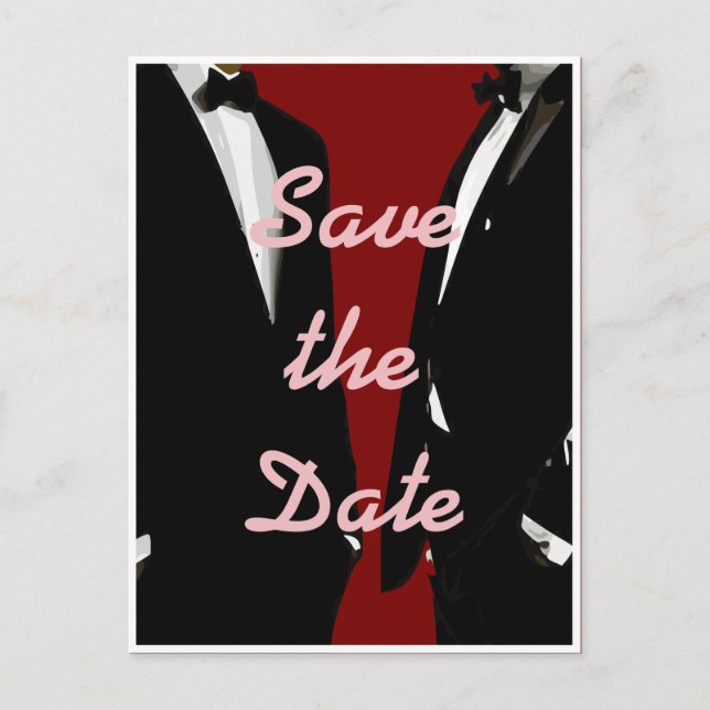 Elegante moderne Homosexuelle Hochzeit Postkarte (Vorderseite)