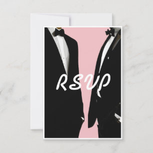Elegante moderne Homosexuelle Hochzeit RSVP Karte
