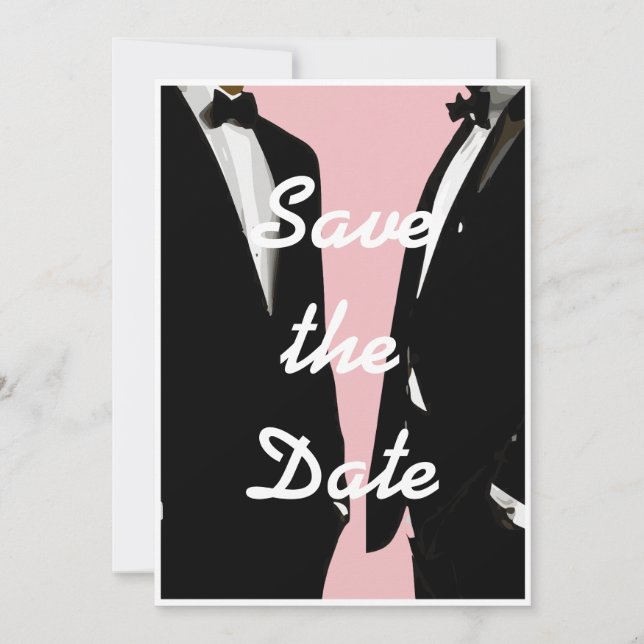 Elegante moderne Homosexuelle Hochzeit Save The Date (Vorderseite)