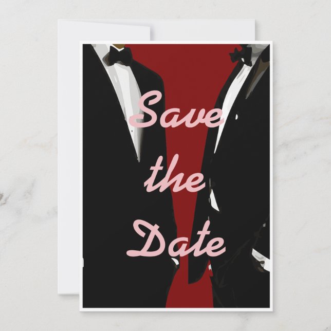 Elegante moderne Homosexuelle Hochzeit Save The Date (Vorderseite)