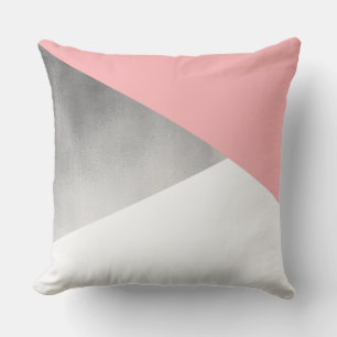 elegante moderne Imitat silber rot rosa geometrisc Kissen