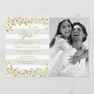 Elegante Moderne Imitate Gold Spritzer und Streife Einladung