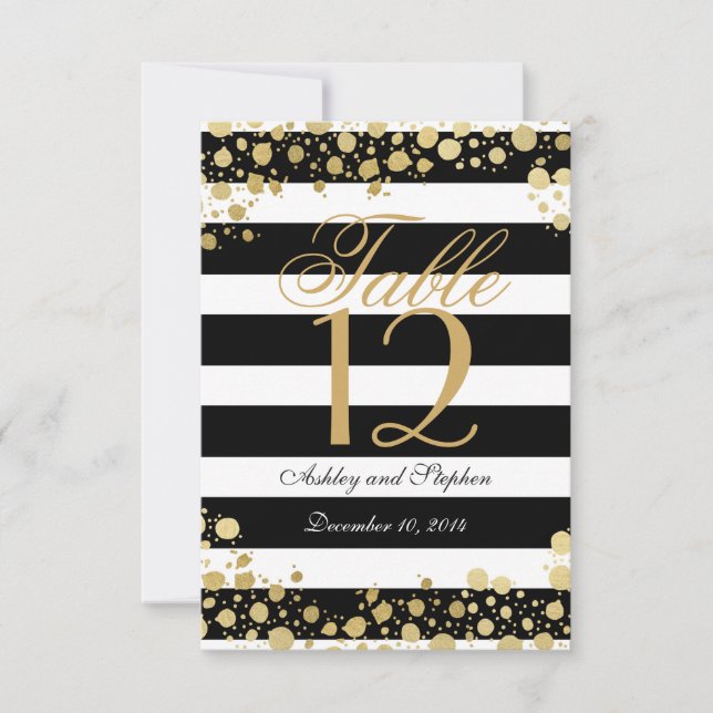 Elegante Moderne Imitate Gold Spritzer und Streife Einladung (Vorderseite)