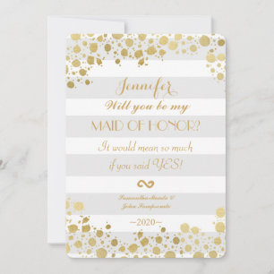 Elegante Moderne Imitate Gold Spritzer und Streife Einladung