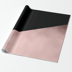 elegante moderne Imitate Rose gold Schwarz geometr Geschenkpapier
