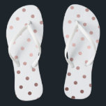 elegante, moderne Imitate Rose Goldpolka Punkte Flip Flops<br><div class="desc">Elegantes und modernes Polka dots Design.</div>