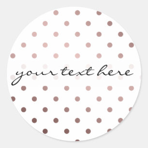 elegante moderne Imitate Rose Goldpolka Punkte Runder Aufkleber