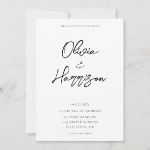 Elegante Moderne in einem Budget Hochzeit Einladung